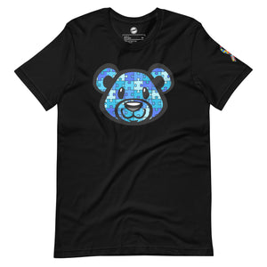 Blue Puzzle Bear Adult Unisex t-shirt