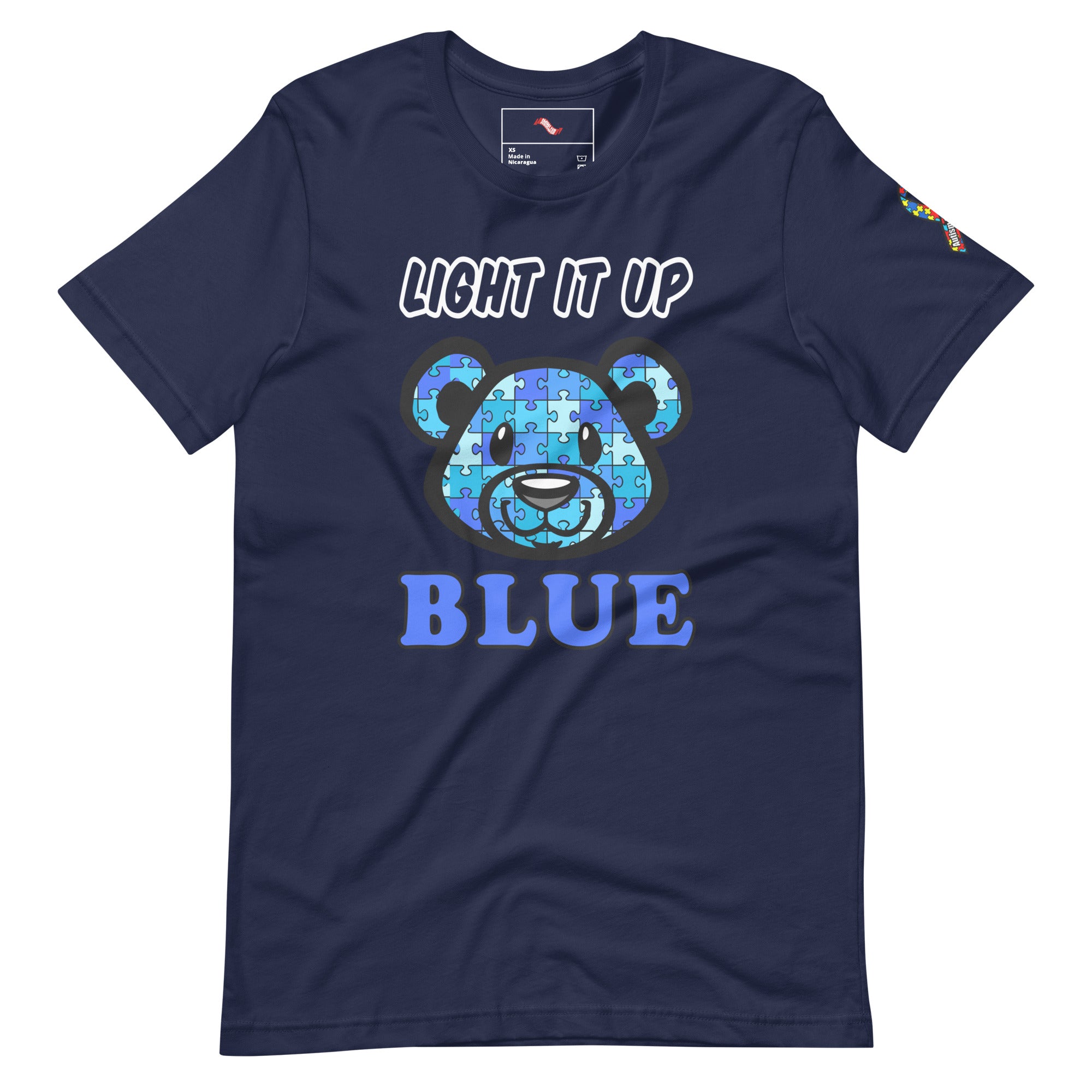 Light It Up Blue Bear Unisex t-shirt