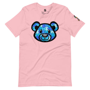 Blue Puzzle Bear Adult Unisex t-shirt