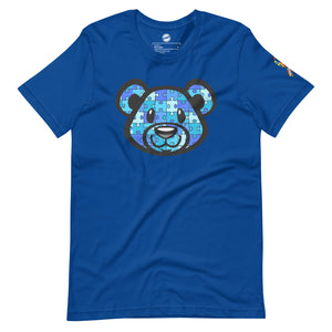 Blue Puzzle Bear Adult Unisex t-shirt