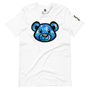 Blue Puzzle Bear Adult Unisex t-shirt